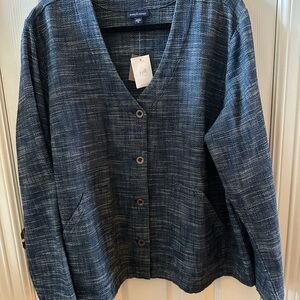 J. Jill Indigo Textured Knit Top